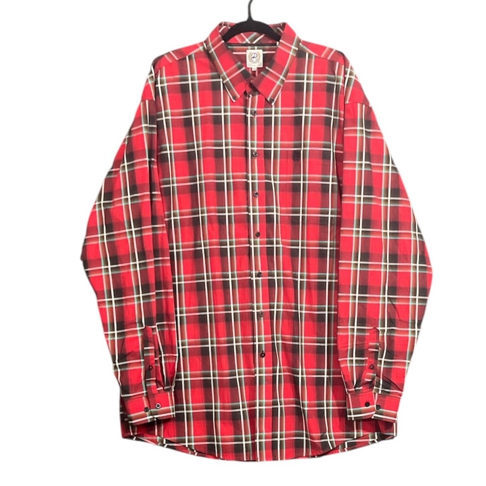 Cinch Button Down Shirt Mens XXL Madras Plaid Western Long Sleeve Cotton Cowboy